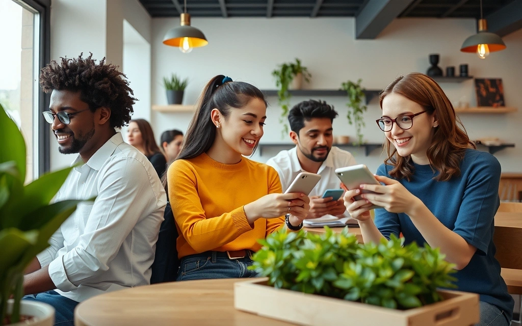 Uomo e donna che leggono articoli sul tablet in un ambiente luminoso