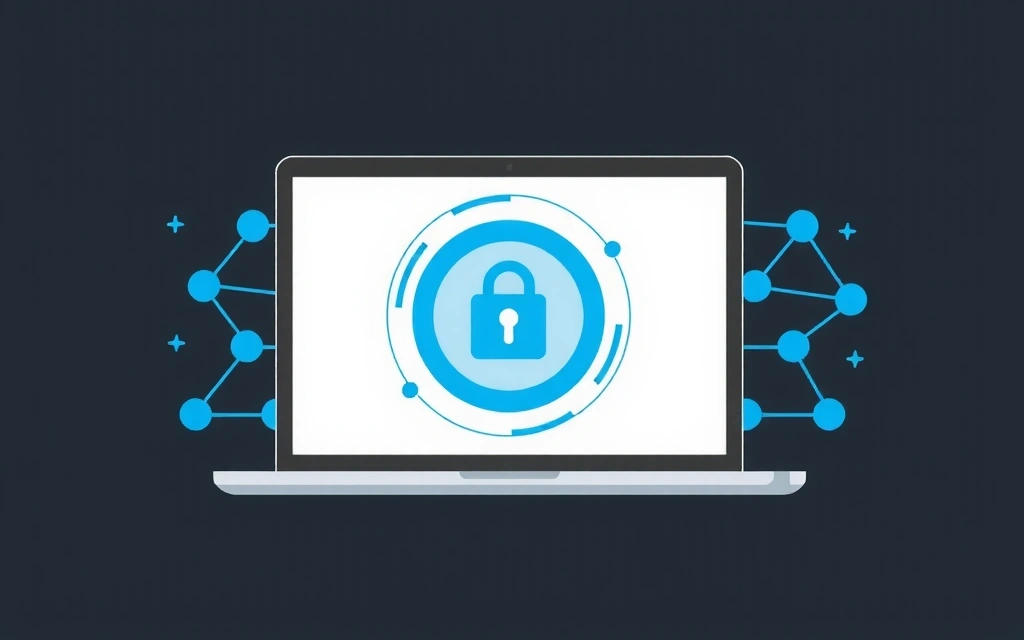 Rappresentazione visiva della protezione dei dati e della privacy online con lucchetto e icone digitali